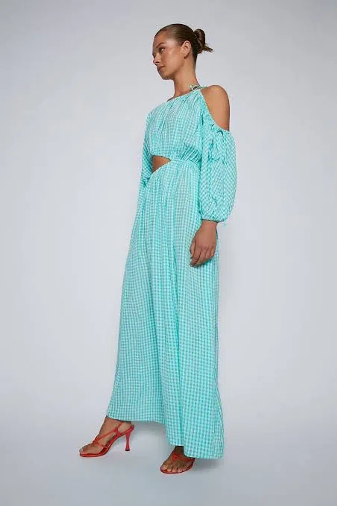 Scanlan Theodore Gingham Drawstring Dress Mint Size S / AU 8 for rent on The Volte - main image