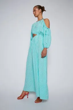 Scanlan Theodore Gingham Drawstring Dress Mint Size S / AU 8 for rent on The Volte - image 2