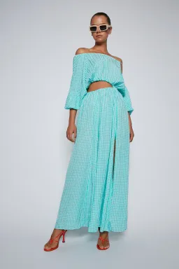 Scanlan Theodore Gingham Drawstring Dress Mint Size S / AU 8 for rent on The Volte - image 1