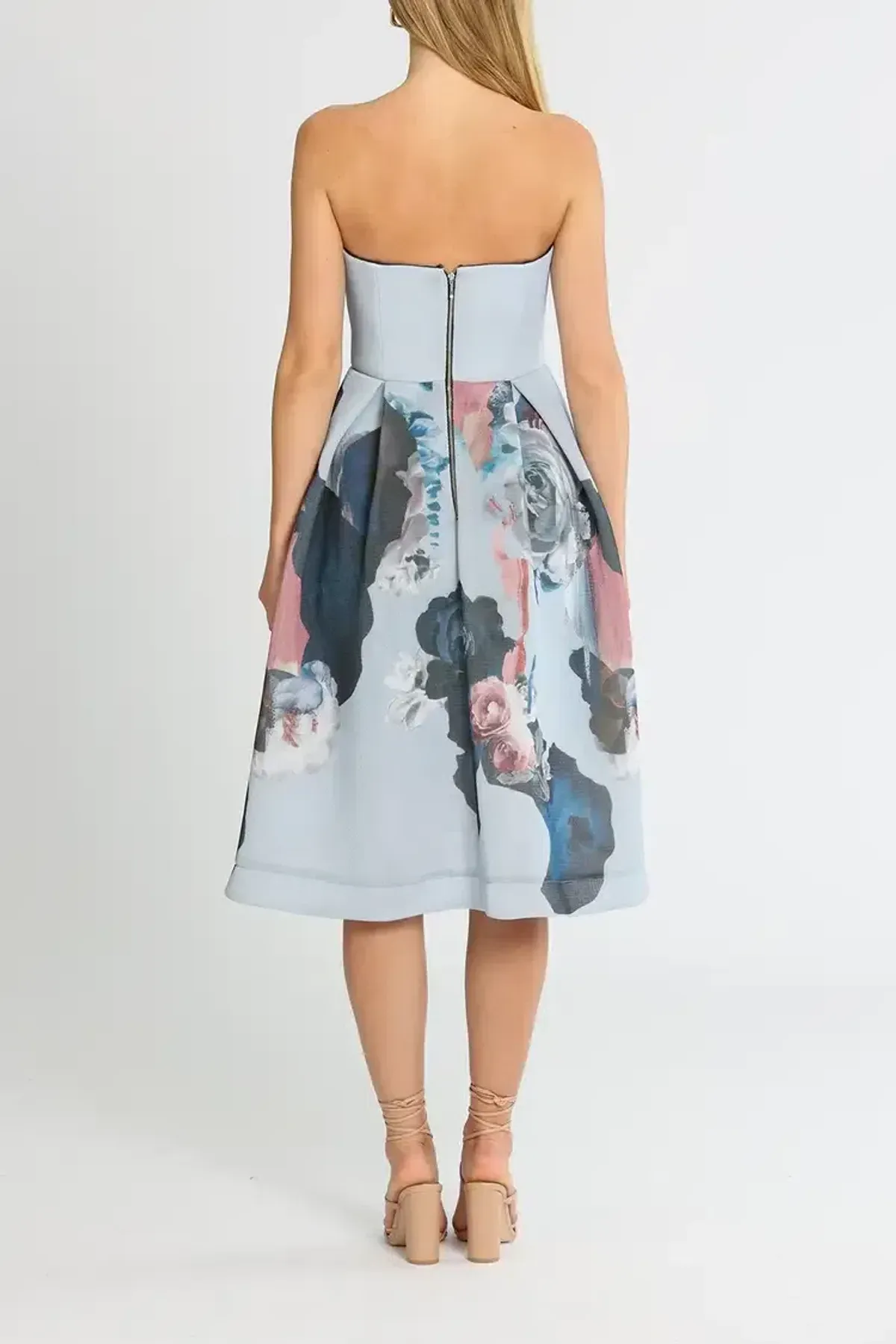 Nicholas Mesh Ball Dress Painted Floral Size 12 - Image 3