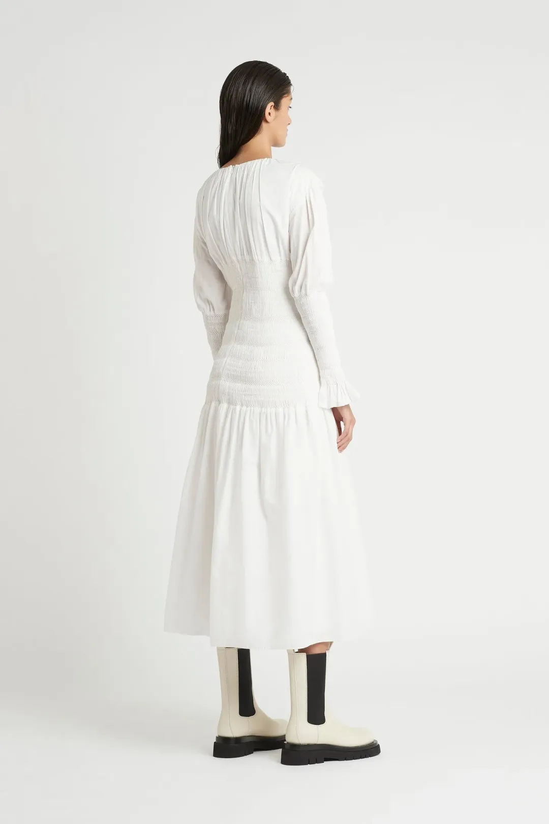 Sir The Label Cecil Long Sleeve Midi Dress White Size 0/Au 6 for rent on The Volte - main image