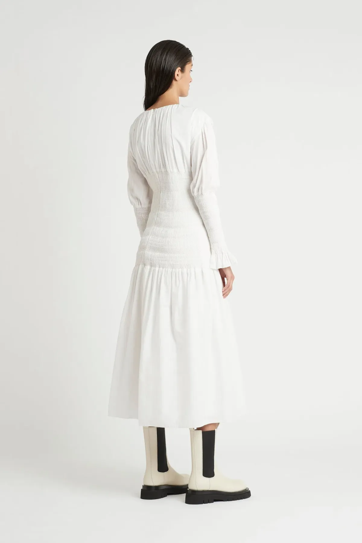 Sir The Label Cecil Long Sleeve Midi Dress White Size 0/Au 6 - Image 3