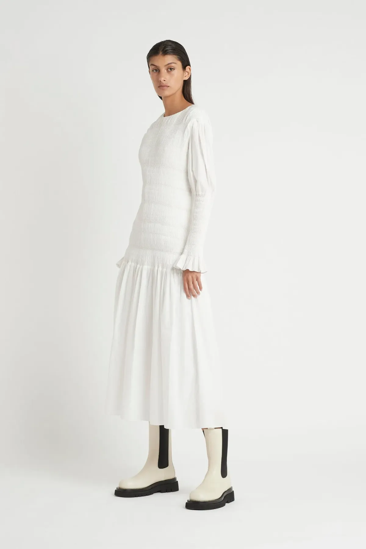 Sir The Label Cecil Long Sleeve Midi Dress White Size 0/Au 6 - Image 2
