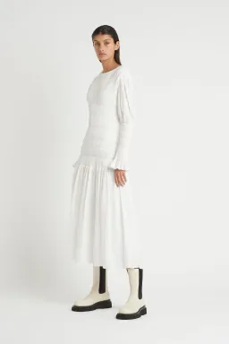 Sir The Label Cecil Long Sleeve Midi Dress White Size 0/Au 6 for rent on The Volte - image 2