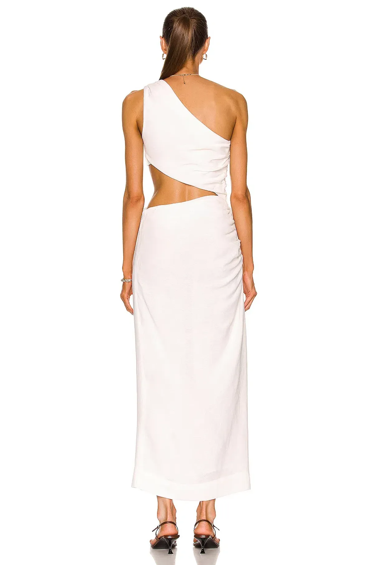 Sir The Label Clemence One Shoulder Midi Dress Ivory Size 0/AU 6 - Image 4