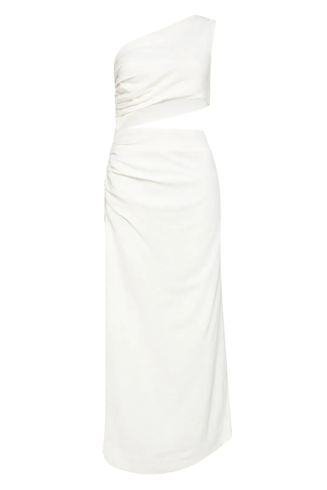 Sir The Label Clemence One Shoulder Midi Dress Ivory Size 0/AU 6 for rent on The Volte - main image