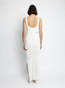 Christopher Esber Deconstruct Rib Knit Tank Dress White Size 8 for rent on The Volte - image 4