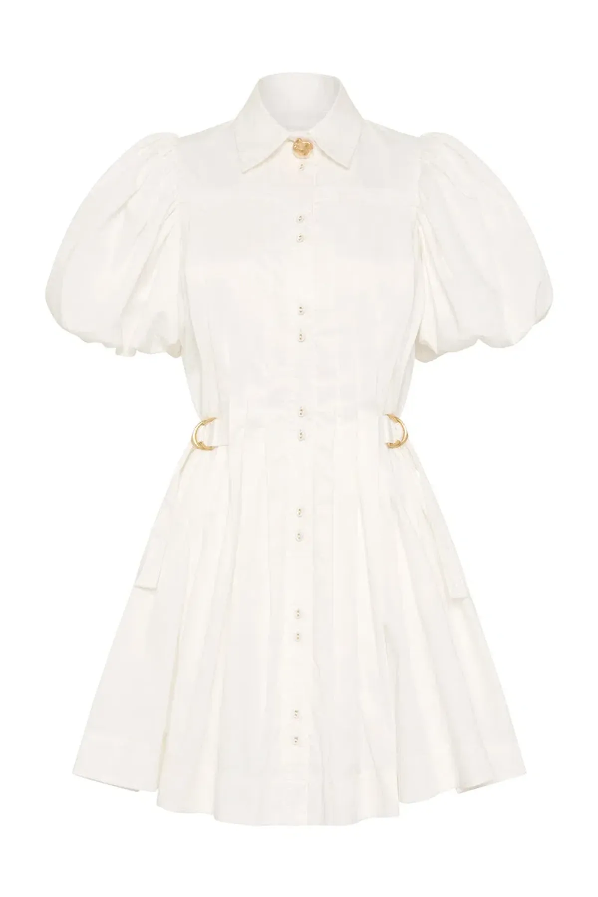 Aje Prairie Pleated Mini Dress Ivory Size 8 - Image 3