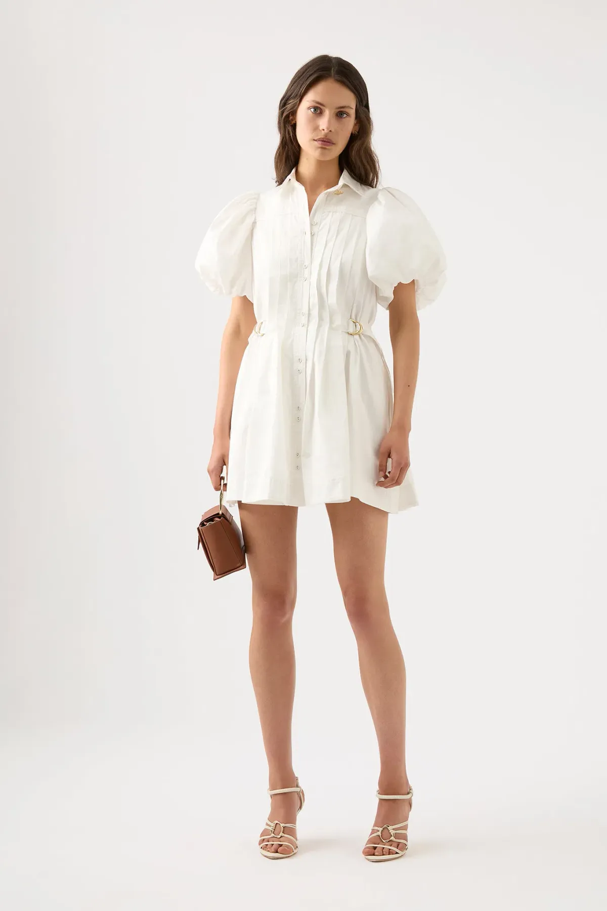 Aje Prairie Pleated Mini Dress Ivory Size 8 - Image 1