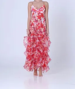 Menti Santorini Iris Flower Dress in Red Floral Size XS / AU 8 for rent on The Volte - image 2