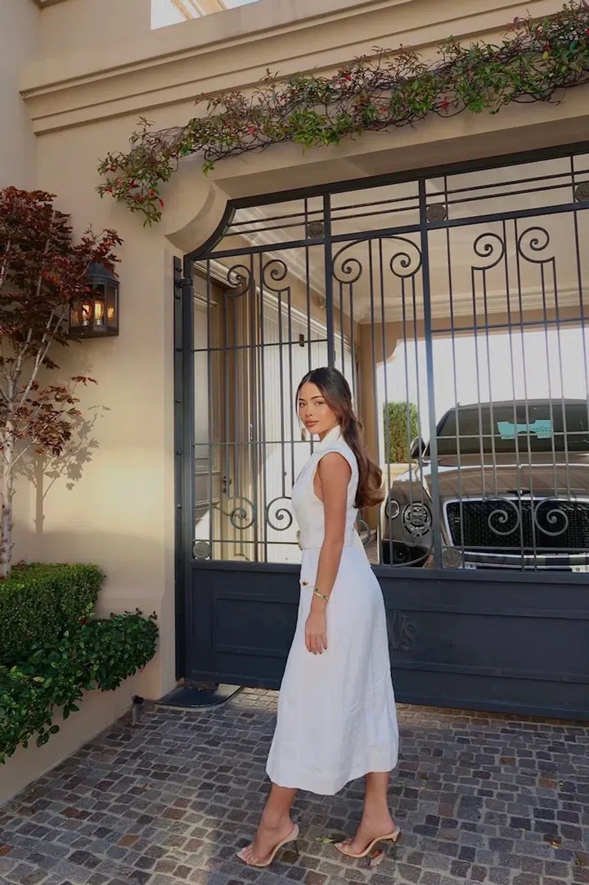 Aje Celine Utility Midi Dress Ivory Size 4 - Image 4