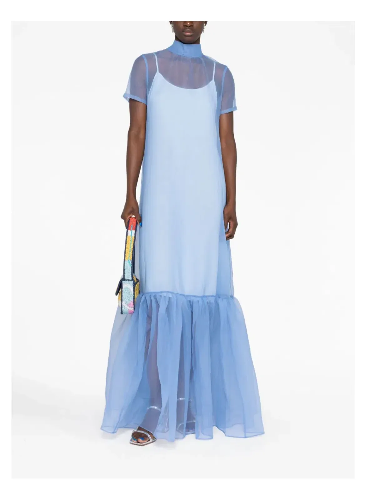 Staud Calluna Floor Length Dress Blue Size S / AU 8 - Image 4