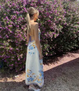 Zimmermann Halcyon Slip Midi Dress Orange Blue Floral Size 0 / AU 8 for rent on The Volte - image 6