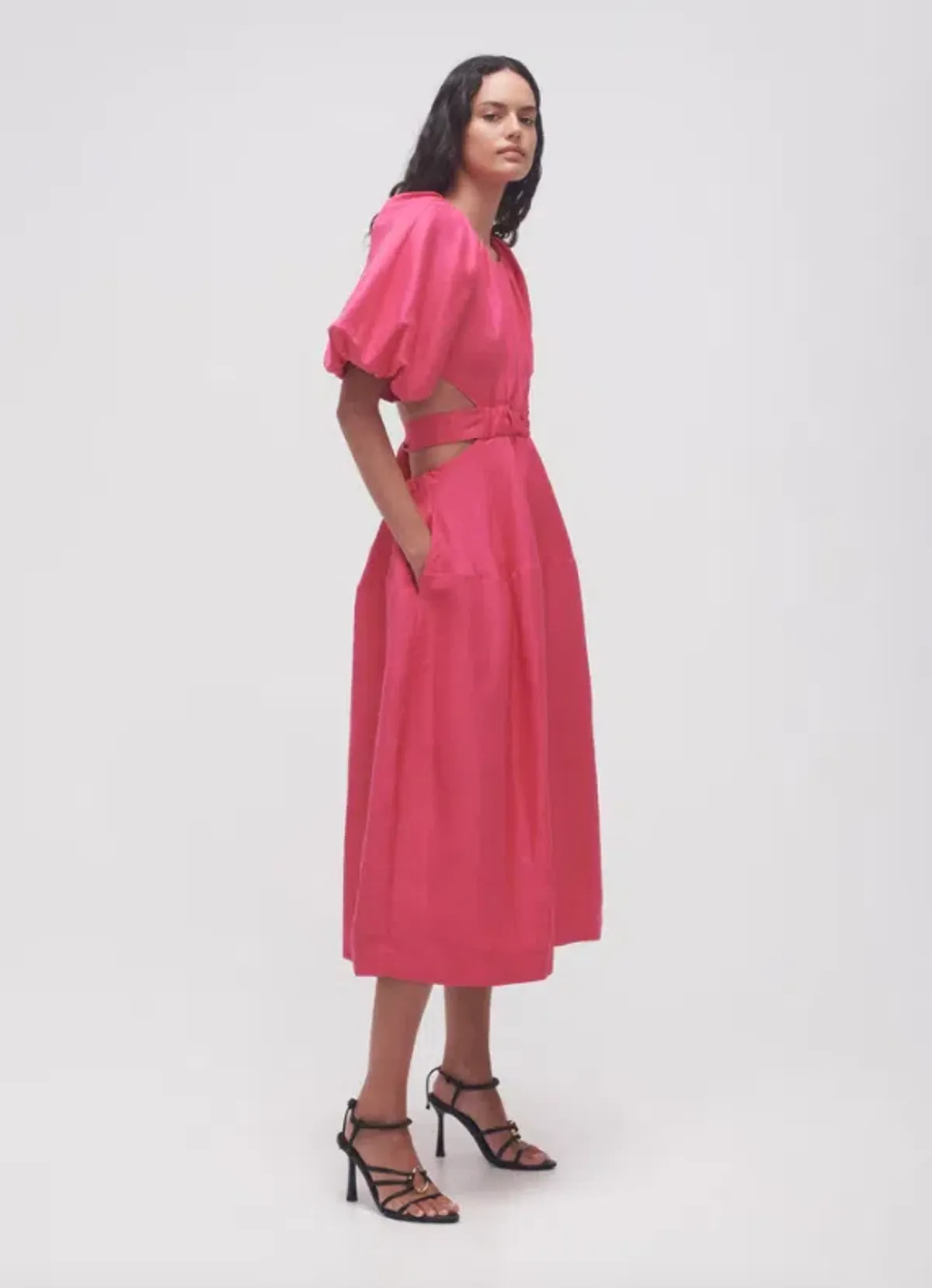 Aje Mimosa Cutout Midi Dress Hot Pink Size 16 - Image 2