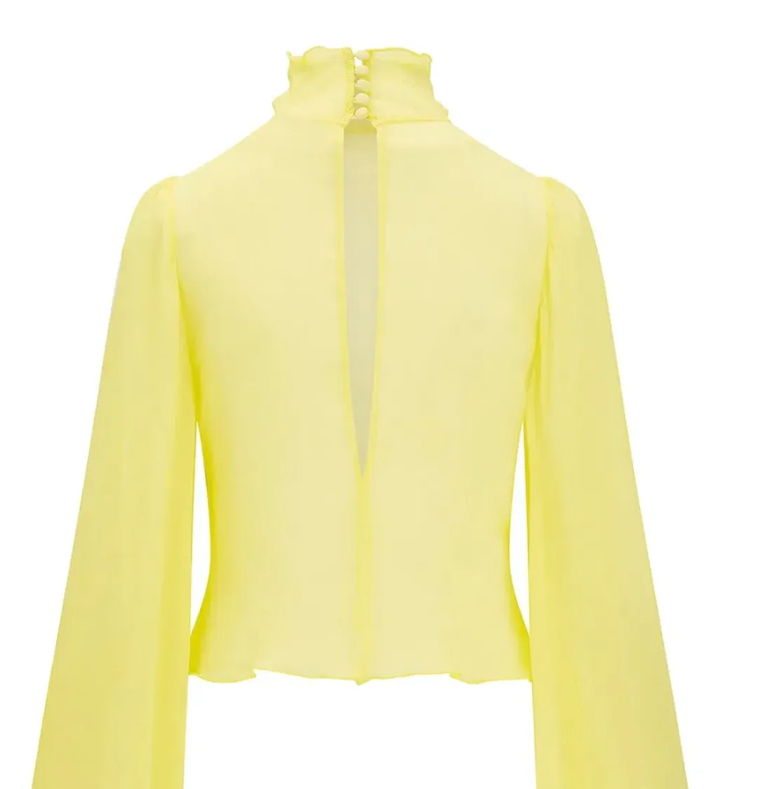 Rat & Boa Lulema Blouse Lemon Yellow Size XL / AU 14 for rent on The Volte - main image