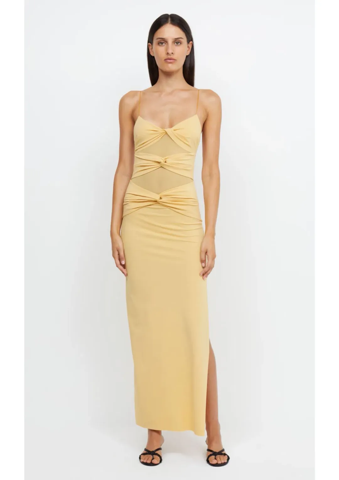 Bec & Bridge Montana Twist Maxi Dress Yellow Size 8 for rent on The Volte - main image