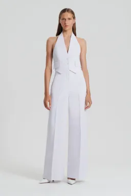 Scanlan Theodore Linen Drape Leg Trouser in Tinted Grey Size AU 10 for rent on The Volte - image 1