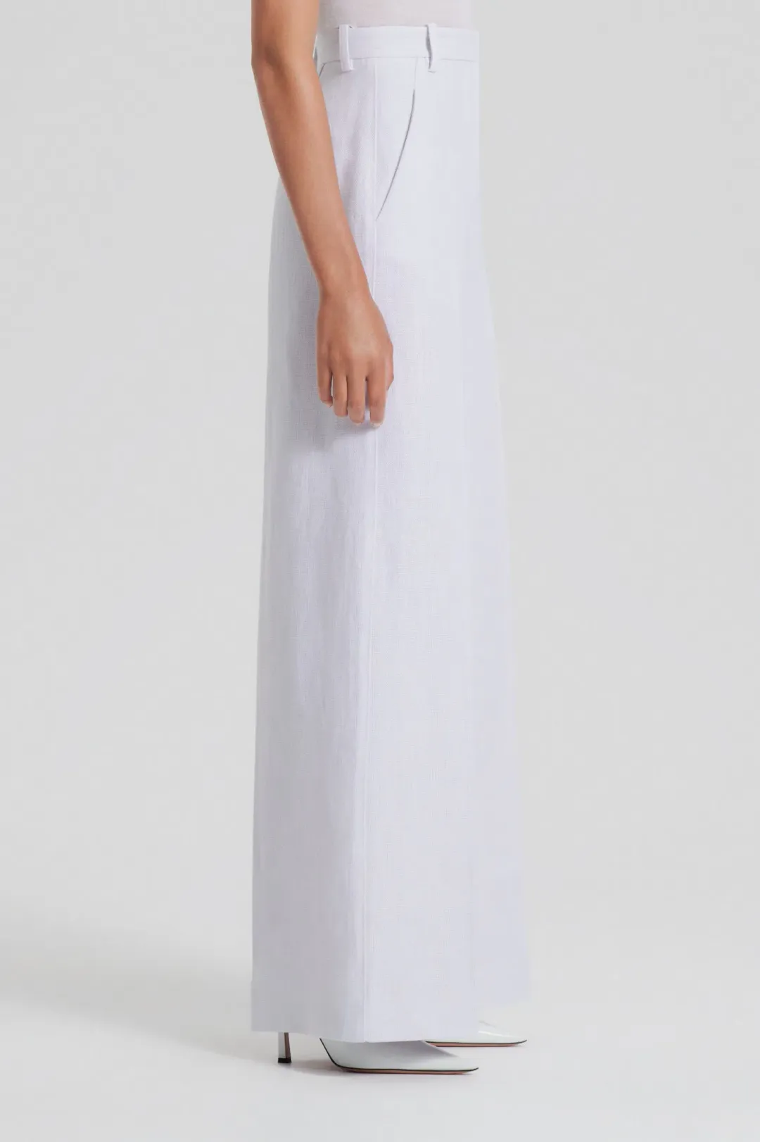 Scanlan Theodore Linen Drape Leg Trouser in Tinted Grey Size AU 10 for rent on The Volte - main image