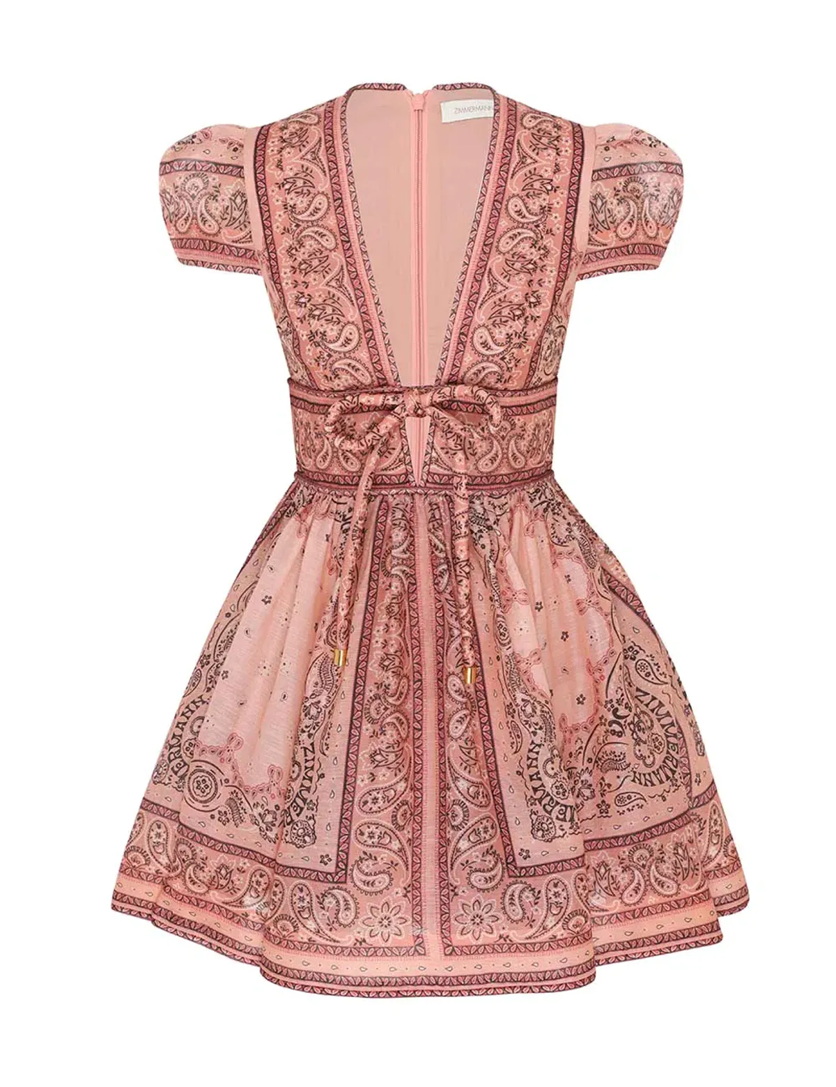Zimmermann Matchmaker Structured Mini Dress Pink Bandana Size 0 / AU 8 - Image 7