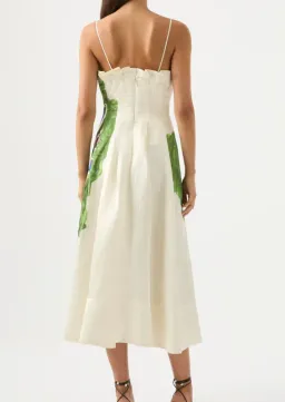 Aje Paradiso Cinched Midi Dress Native Gumnut Floral Size 4 for rent on The Volte - image 3