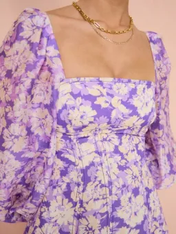 Acler - Ardanary Mini Dress In Violet Imprint - Size 8 for rent on The Volte - image 5