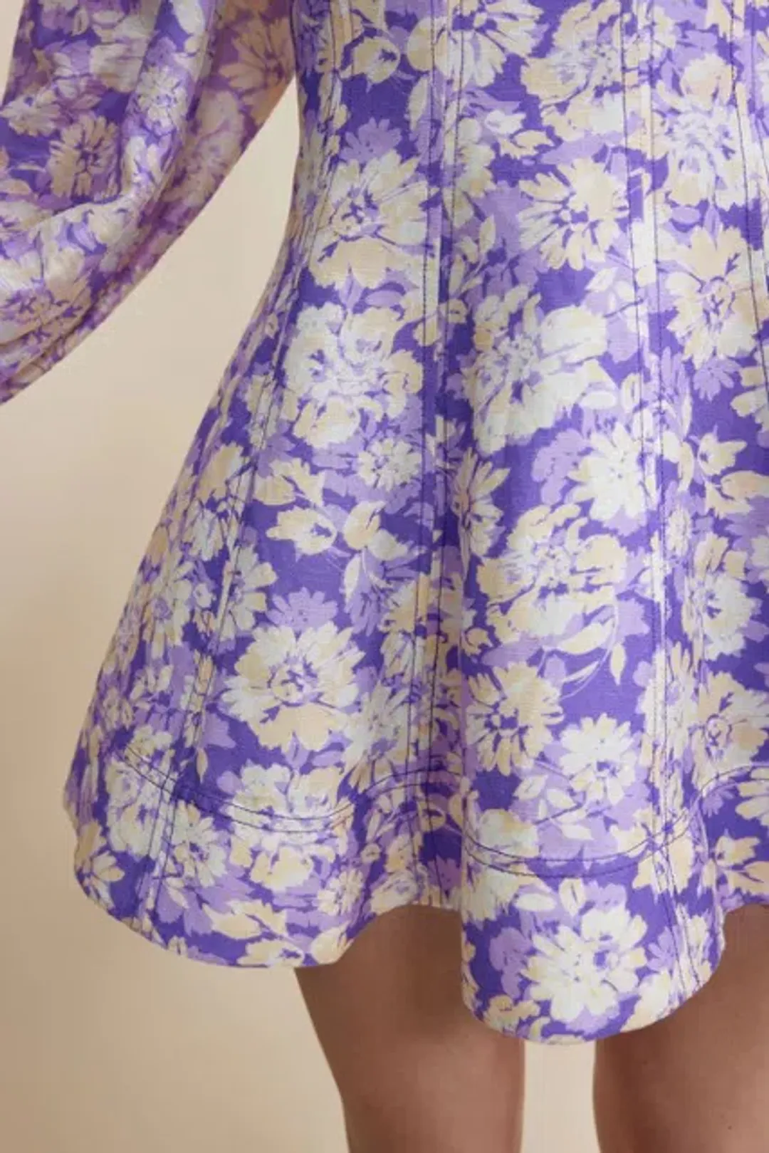 Acler - Ardanary Mini Dress In Violet Imprint - Size 8 for rent on The Volte - main image