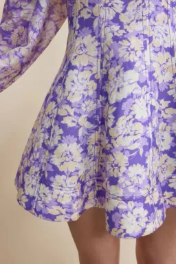 Acler - Ardanary Mini Dress In Violet Imprint - Size 8 for rent on The Volte - image 6