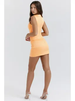 House of CB Enya Corset Mini Dress Apricot Size AU 6 for rent on The Volte - image 3