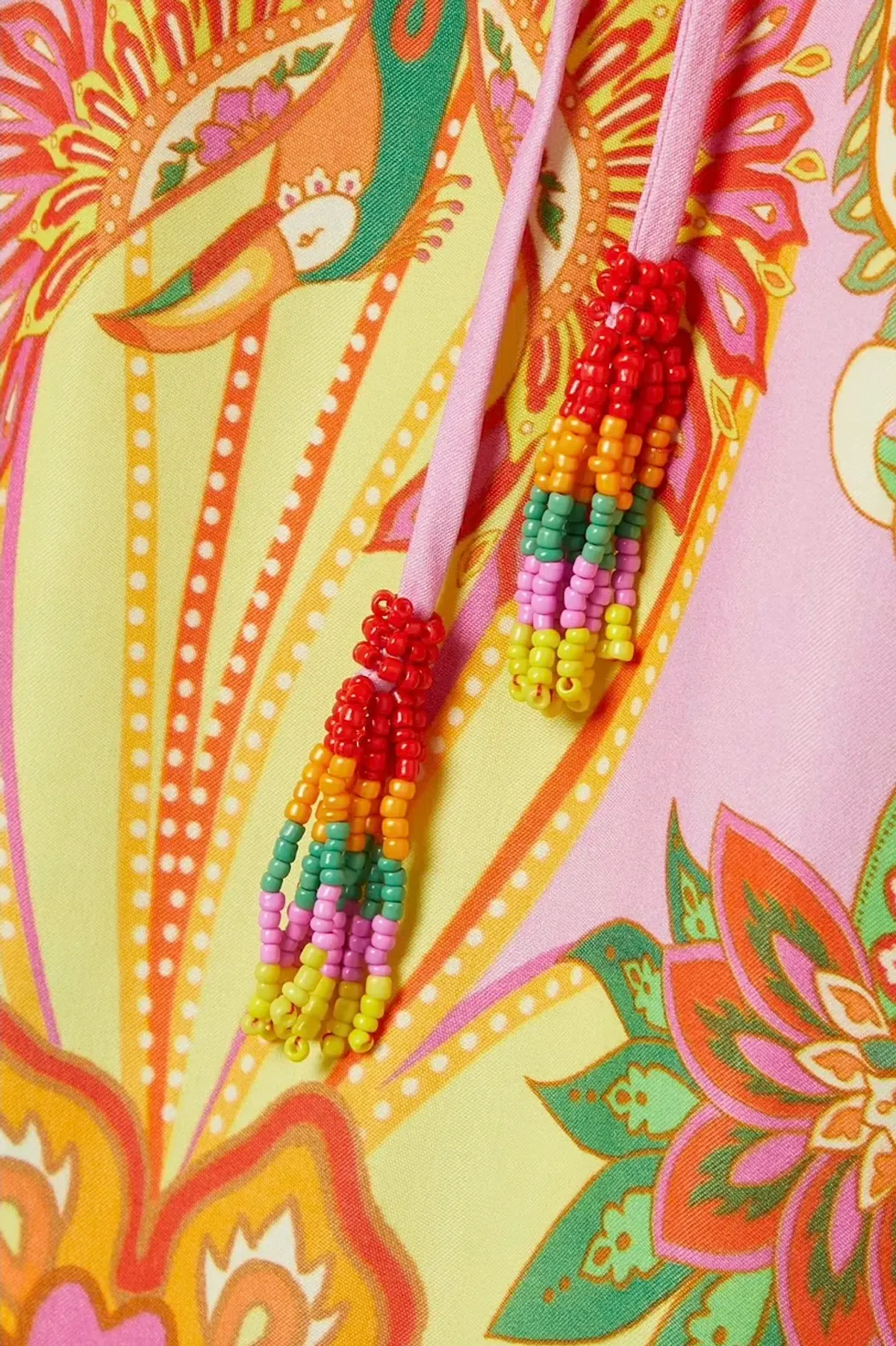 Farm Rio + Net Sustain Bead-embellished Satin Mini Dress Printed Size AU 6 - Image 3