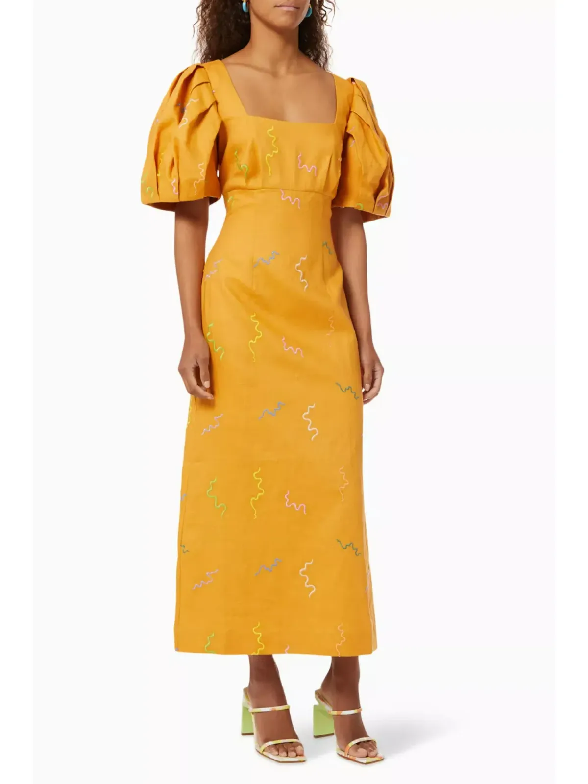 Alemais Sundance Midi Dress Orange Size AU 8 - Image 1