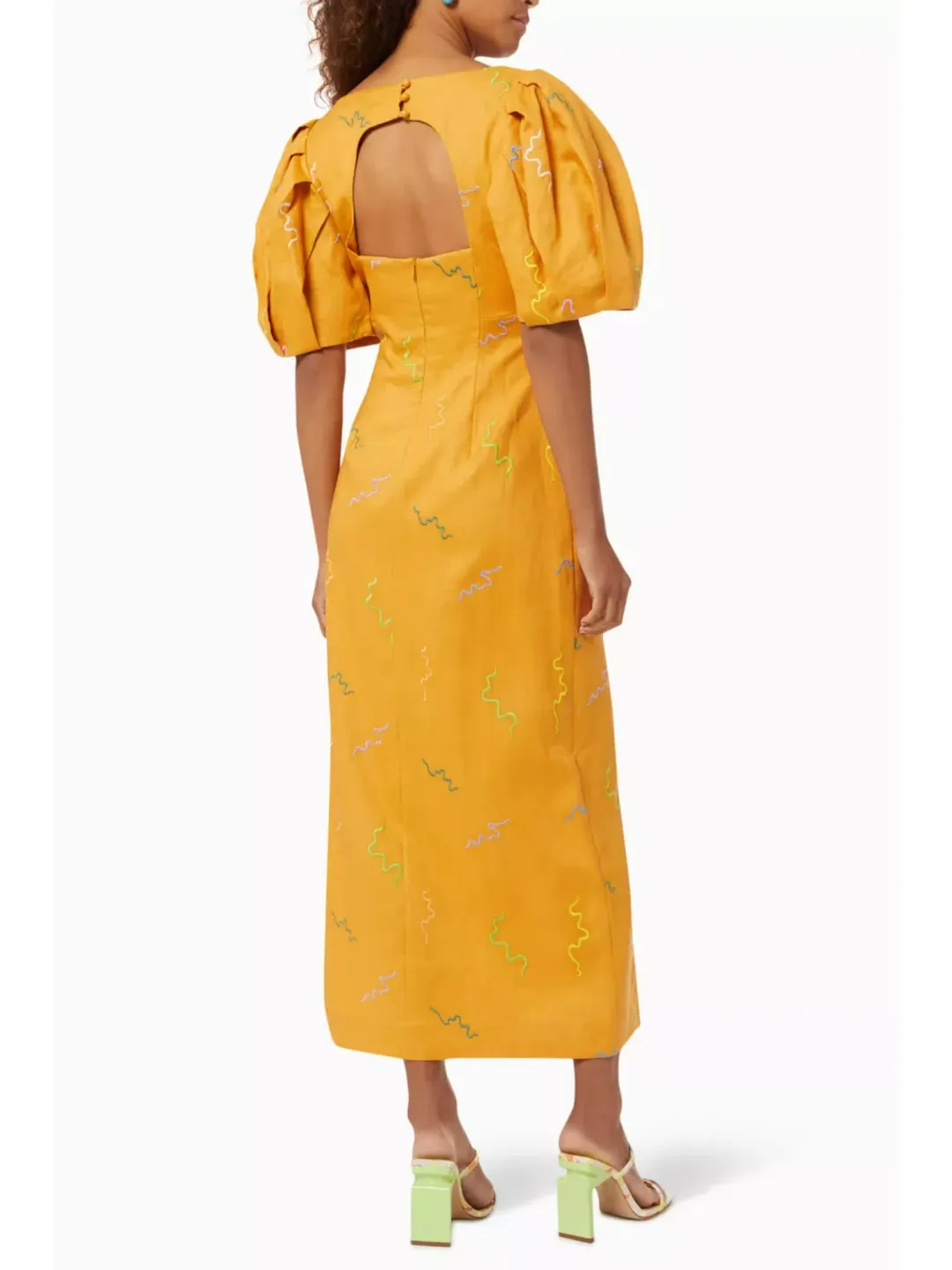 Alemais Sundance Midi Dress Orange Size AU 8 for rent on The Volte - main image