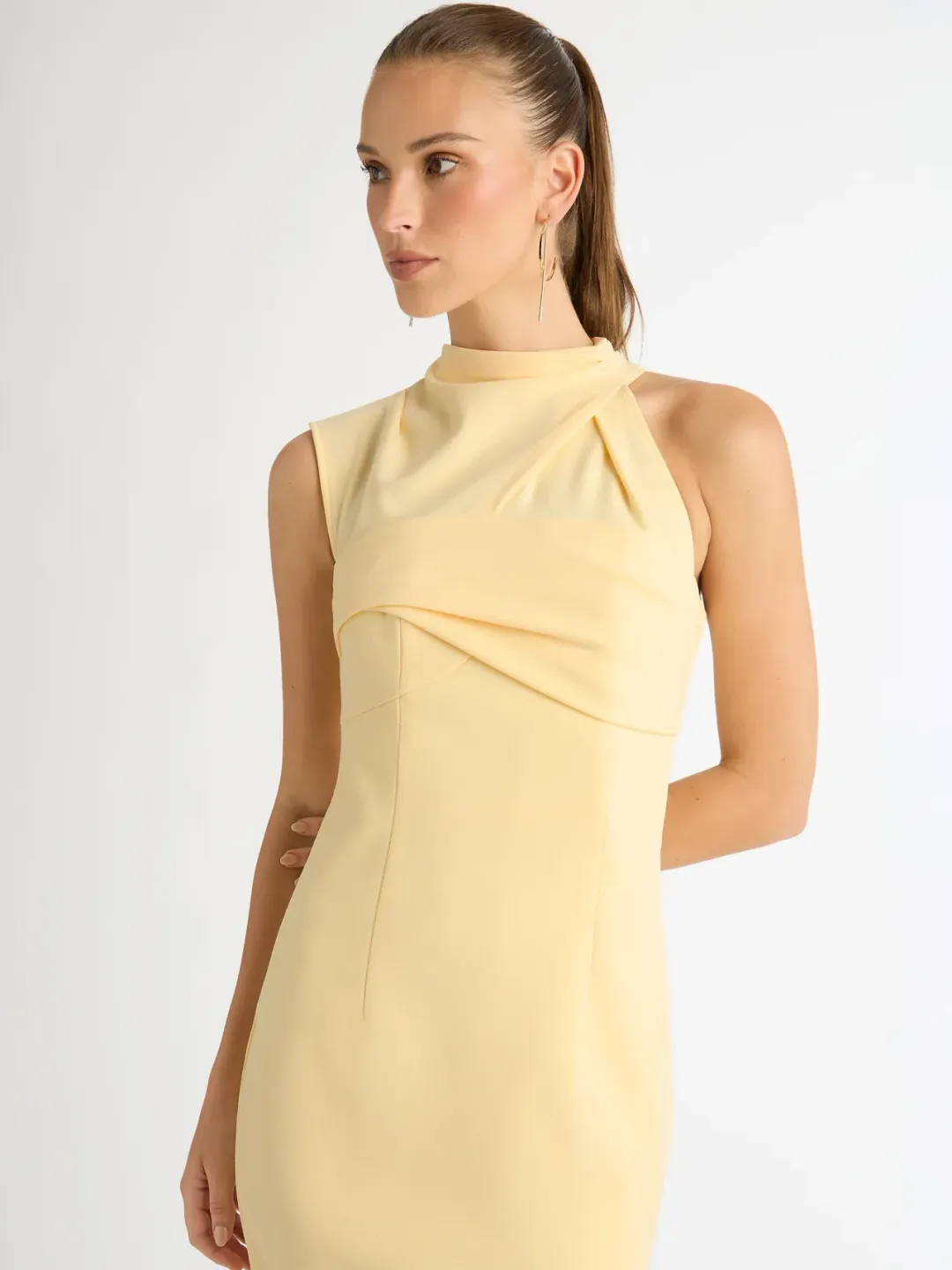 Shieke Zoe Midi Dress Yellow Size AU 6 for rent on The Volte - main image