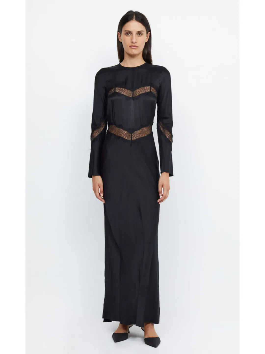 Bec & Bridge Spencer Lace Long Sleeve Maxi Dress Black Size AU 10 for rent on The Volte - main image