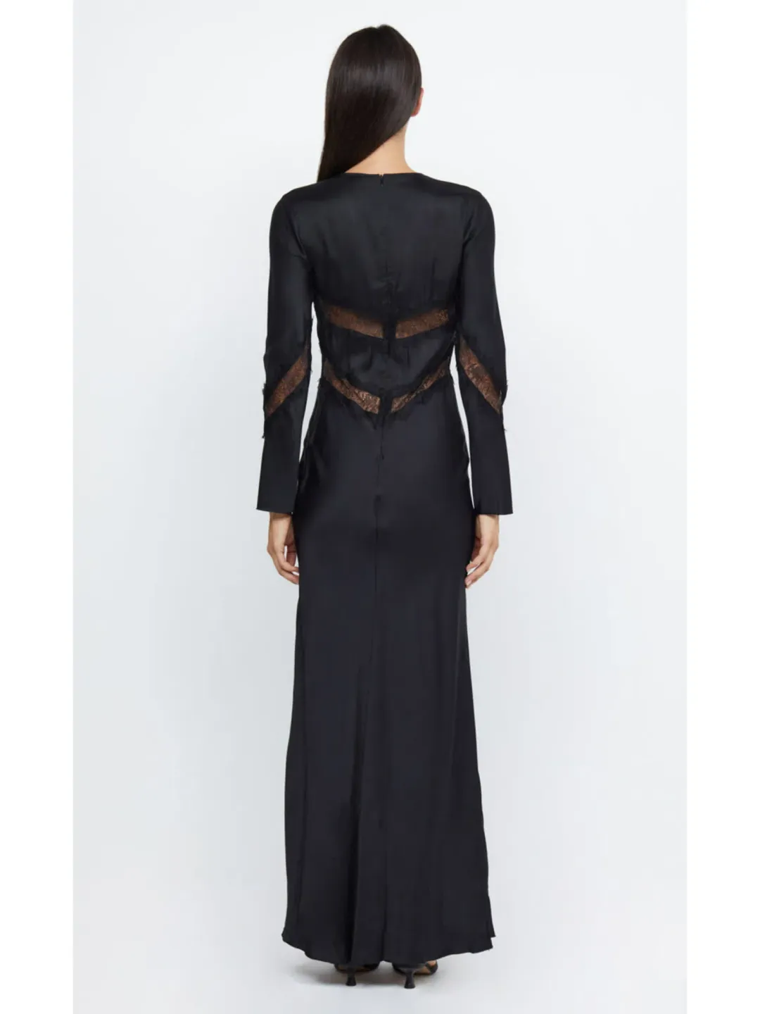 Bec & Bridge Spencer Lace Long Sleeve Maxi Dress Black Size AU 10 for rent on The Volte - main image
