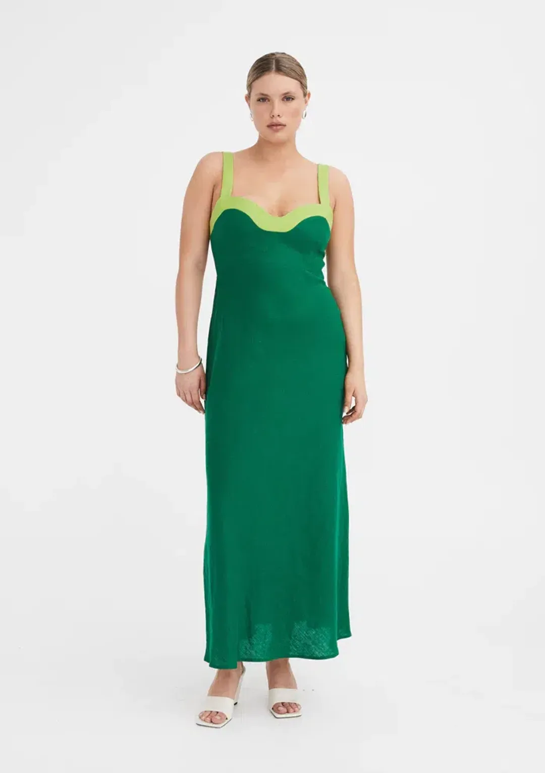 Jillian Boustred Regina Dress Green Size AU 14 for rent on The Volte - main image