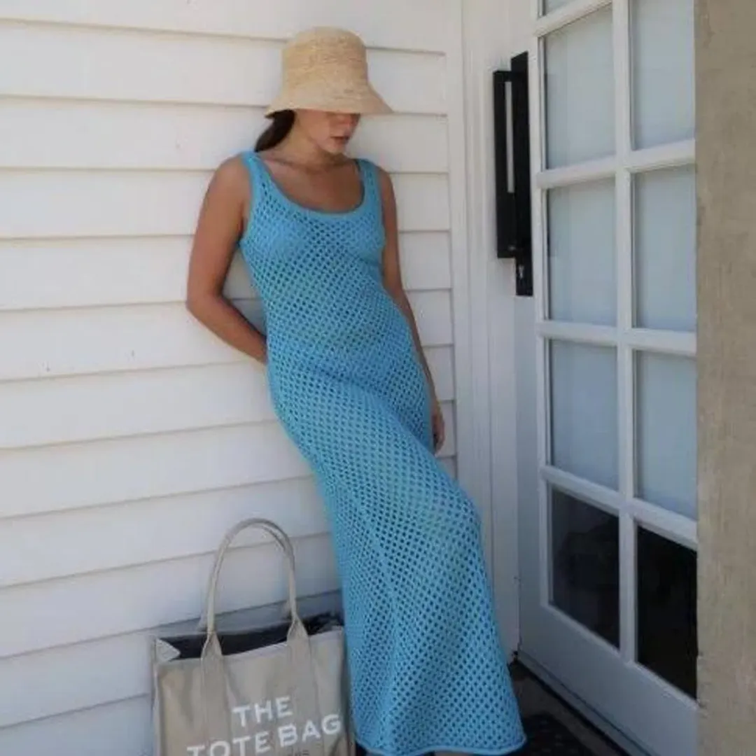 Venroy Blue Crochet Tank Dress Blue Size XS / AU 8 for rent on The Volte - main image