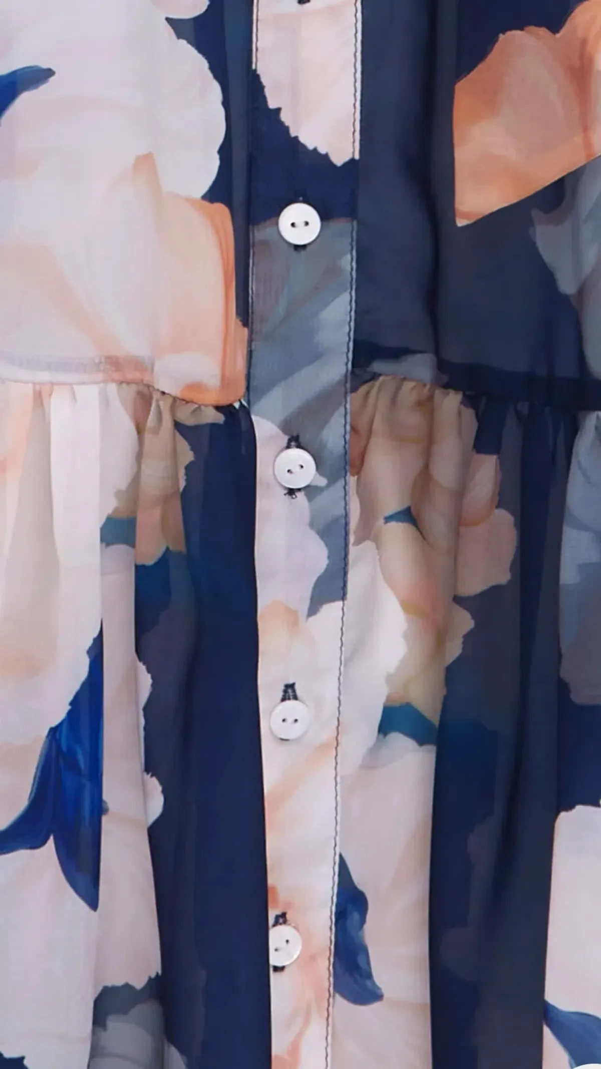 Leo Lin Ellie Bishop Sleeve Midi Dress Rosebud Print in Navy Size AU 16 - Image 3