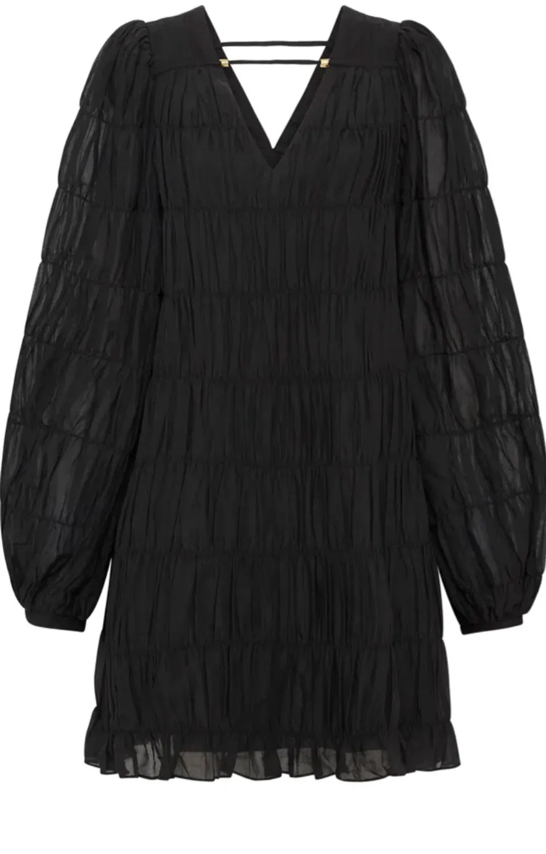 Aje Evelina Ruched Mini Dress Black Size AU 10 for rent on The Volte - main image