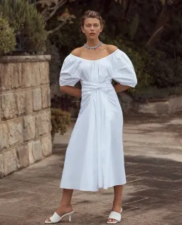 Scanlan Theodore White Cotton Maxi Dress White Size 6 for rent on The Volte - image 2