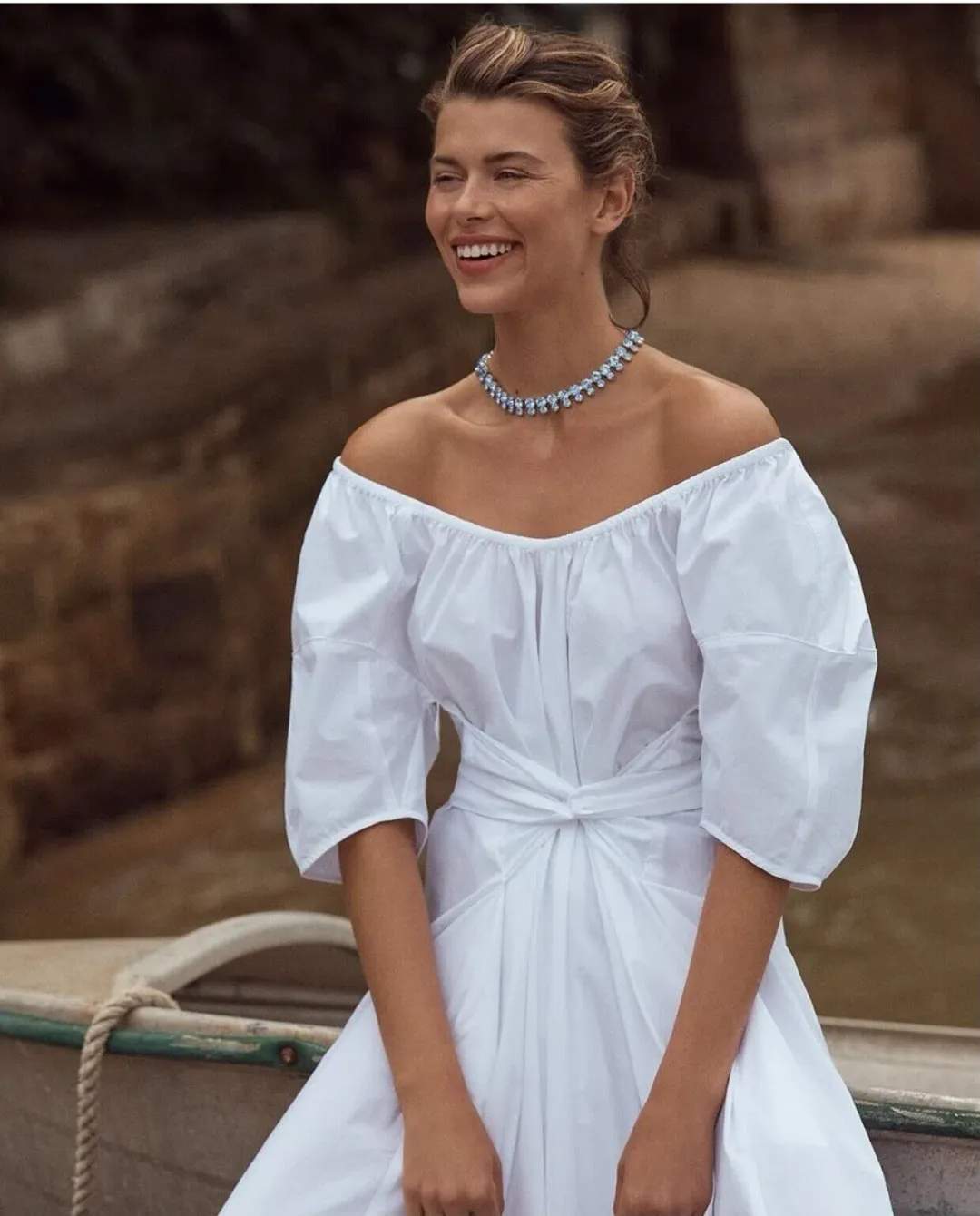 Scanlan Theodore White Cotton Maxi Dress White Size 6 for rent on The Volte - main image