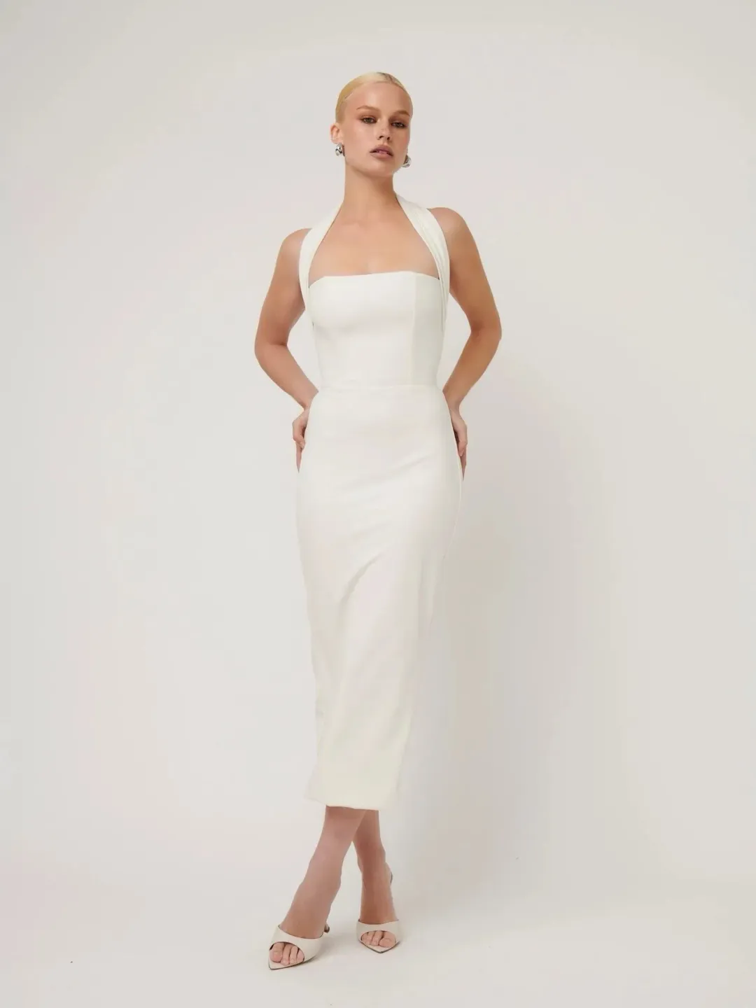 Effie Kats Meline Midi Dress White Size S/ AU 8 for rent on The Volte - main image