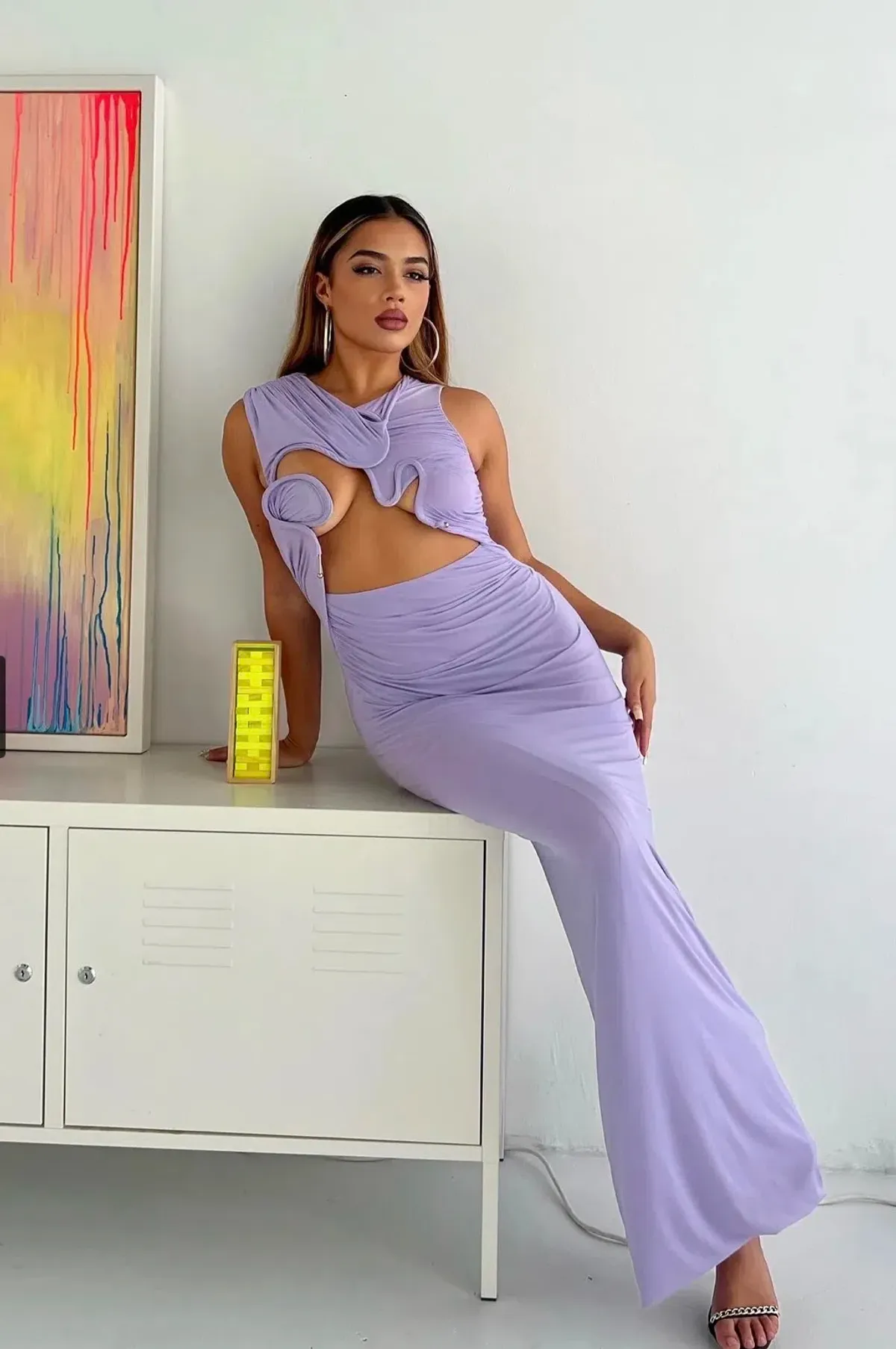 Christopher Esber Venus Tank Dress Lilac Size 10 - Image 2