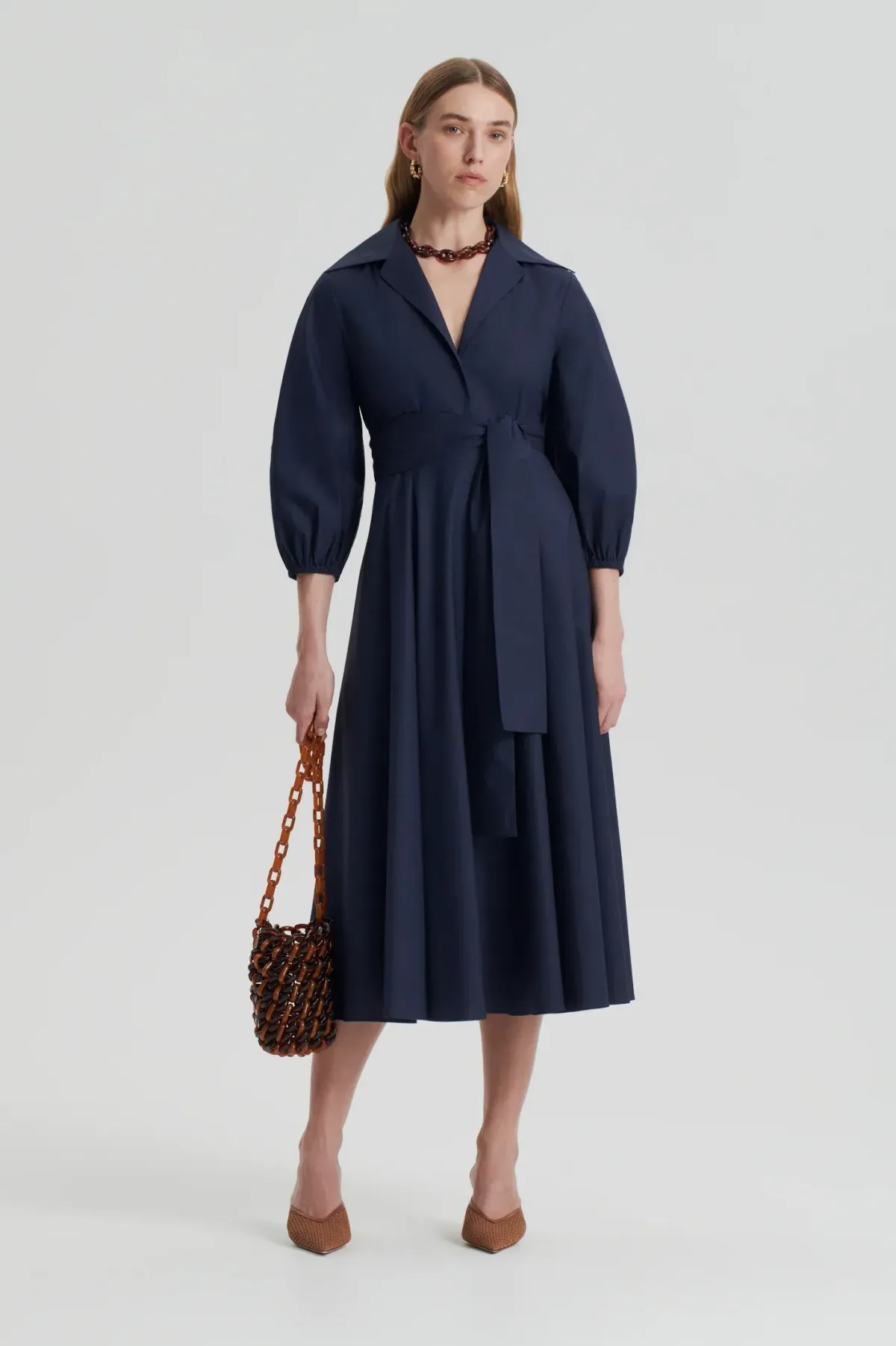 Scanlan Theodore Parachute Cotton Twist Dress Navy Size 10 - Image 1