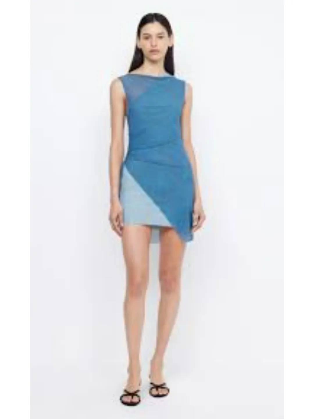 Bec & Bridge Hayden Asymmetric Mini Dress Blue Size AU 6 for rent on The Volte - main image