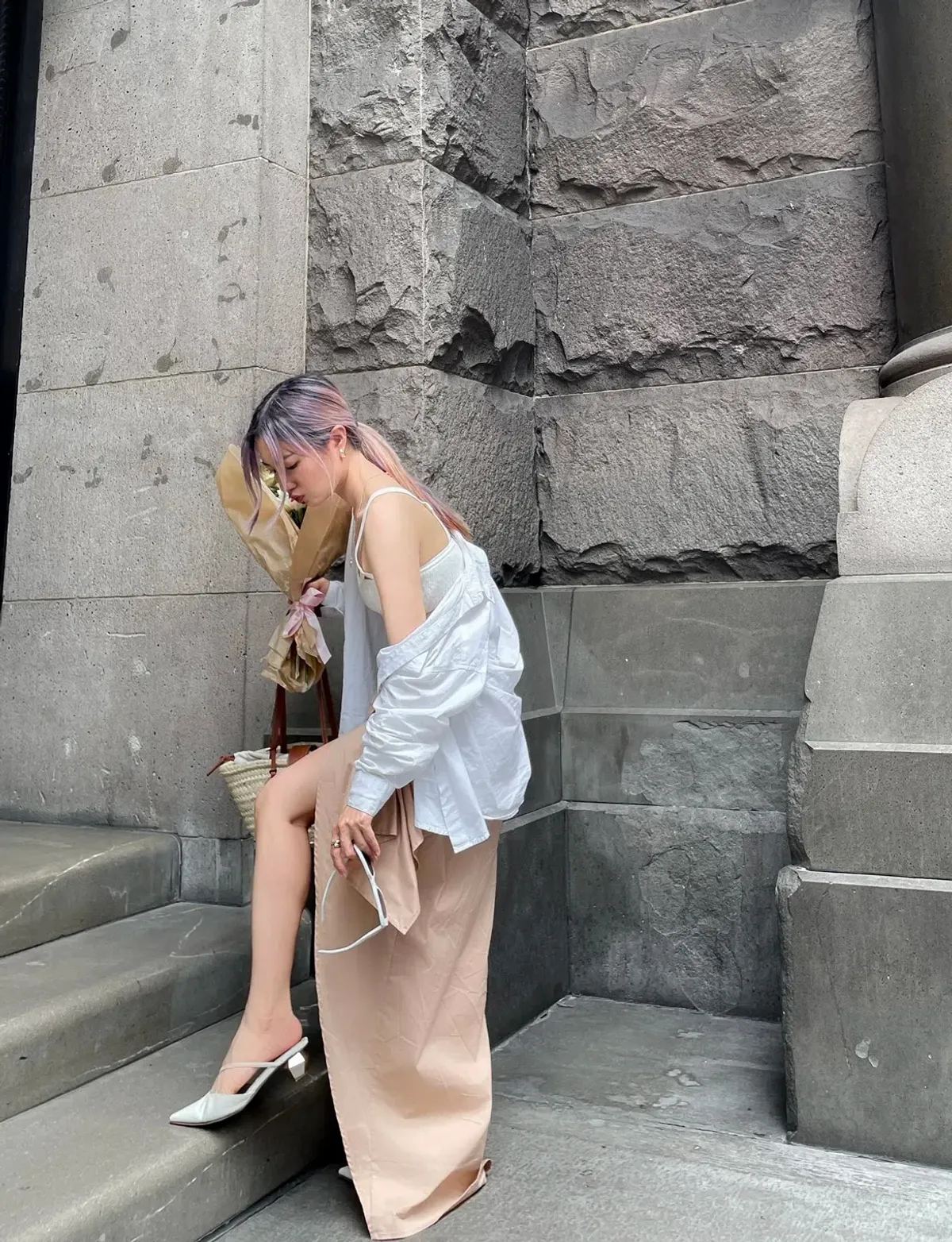 Andrea Iyamah Halima Wrap Poplin Maxi Skirt Beige Size XS / AU 6 - Image 5