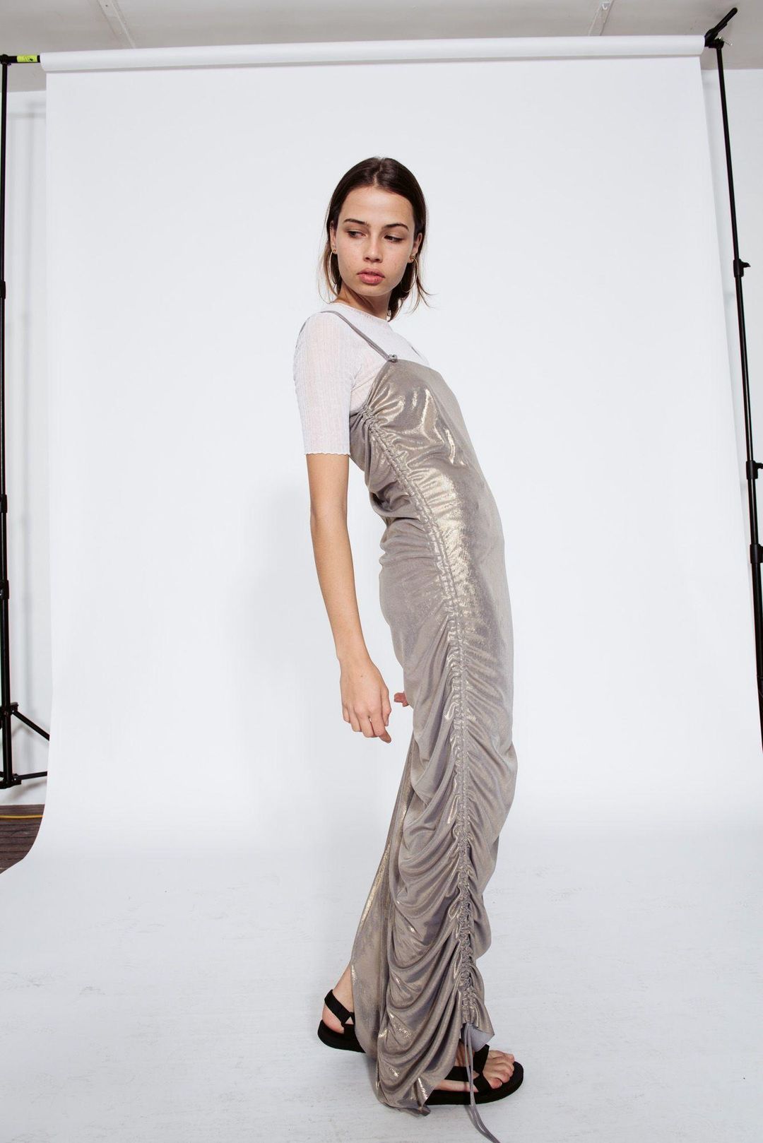 Georgia Alice Blazing Cami Dress Silver Size 8 for rent on The Volte - main image