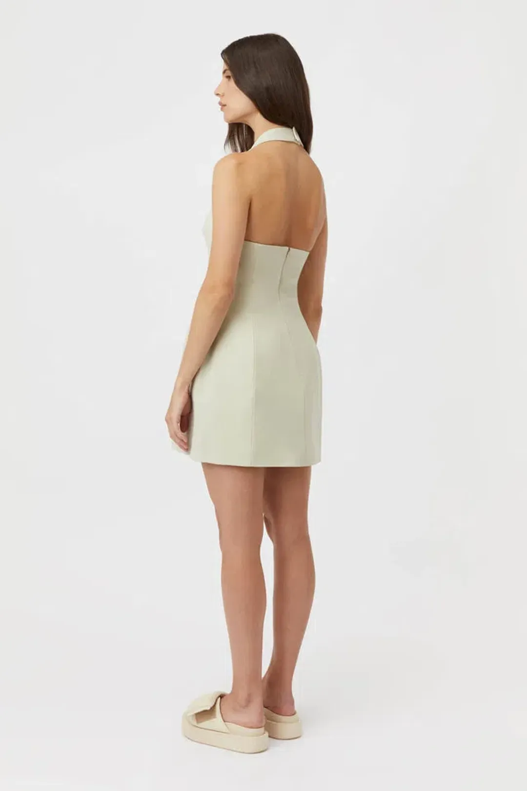 Camilla and Marc Petra Mini Dress Pistachio Grey Size 8 for rent on The Volte - main image
