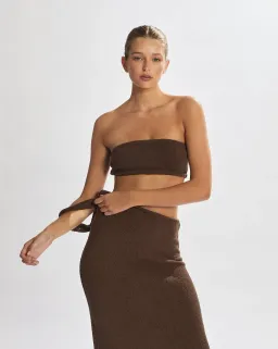 One Mile Solei Knit Maxi Dress Brown Size S / AU 8 for rent on The Volte - image 2