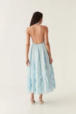 Aje Hilma Frill Maxi Halter Dress Blue Size 6 for rent on The Volte - image 2