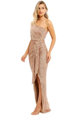 Nookie Palazzo Gown in Rose Gold Size 12 for rent on The Volte - image 2
